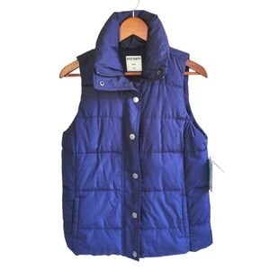 NWT Old Navy Winter Quilted Vest Blue Women's Small / Petite